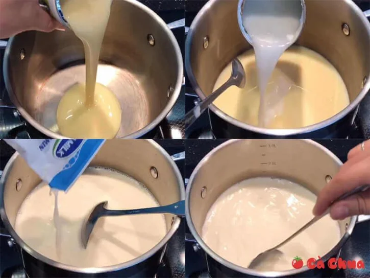 Làm hỗn hợp sữa Cách làm sữa chua